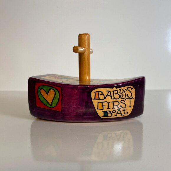 Worlds Greatest Bath Boats BABYS FIRST BOAT 2013 Dana McDill Handmade Wood Toy - Picture 3 of 8